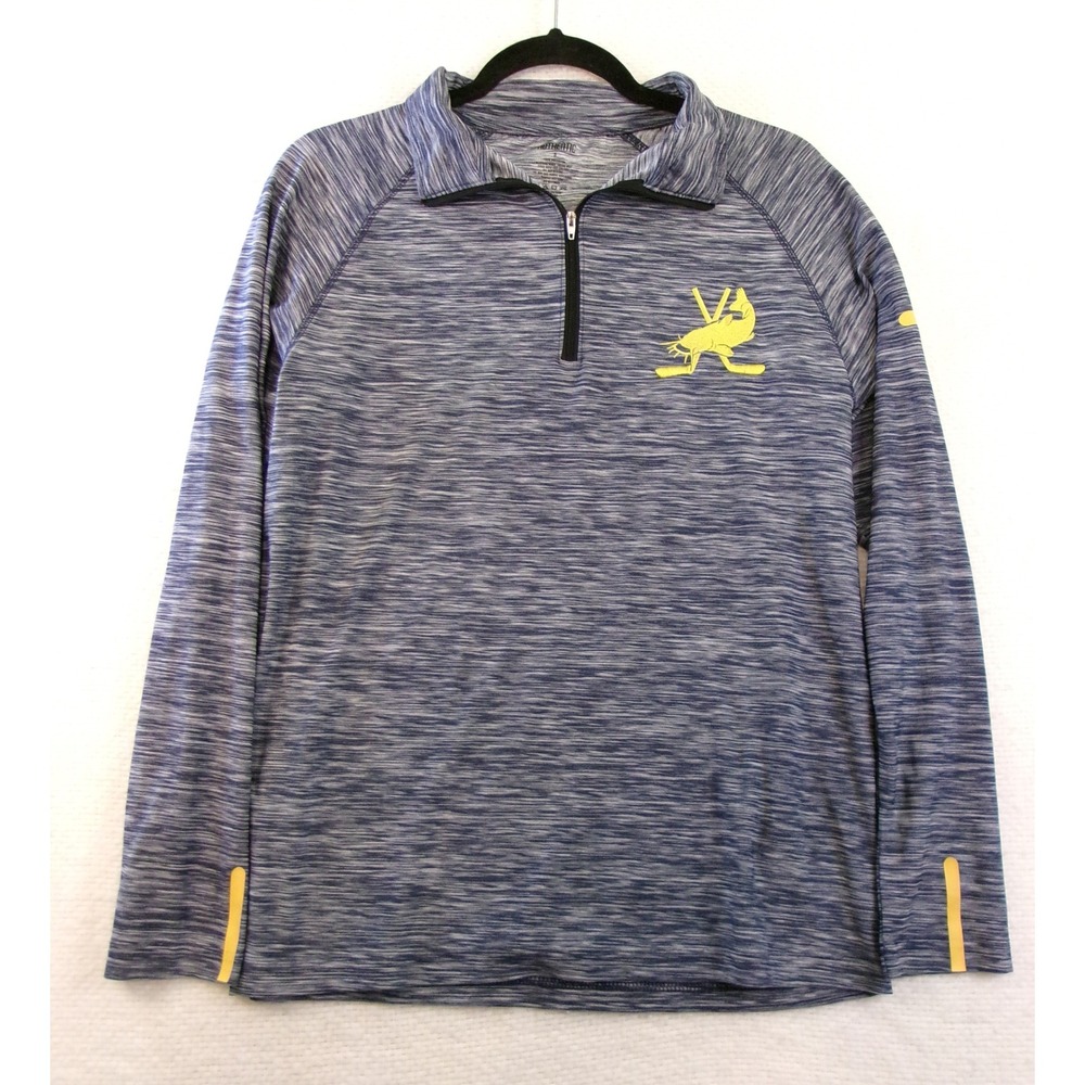 Nashville Predators Logo Brands Mens Small Blue Space Dye 1/4 Zip Pullover NHL